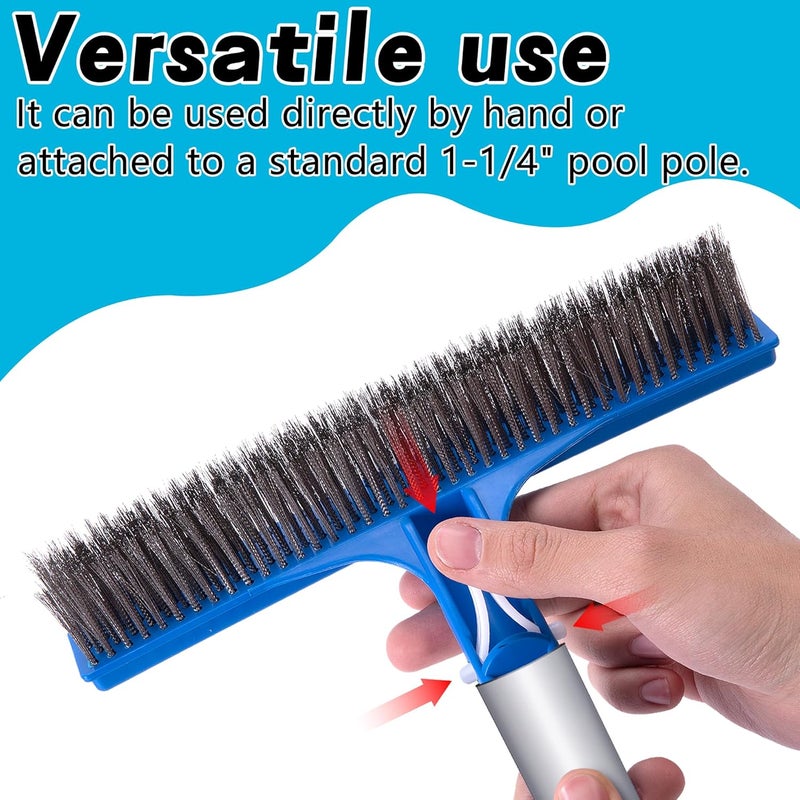 Adnee 7 Pcs Pool Cleaning Kit - Stainless Steel Pool Brush & Pumice Stones for Tile, Metal, Stone - Removes Rust, Calcium Deposits & Stains - Image 4
